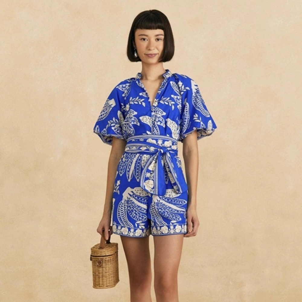 Farm Rio Tropical Banana Print Romper